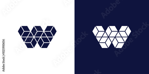 Vector Geometric w letter logo design