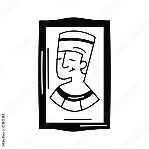 traditional framed portrait of an individual in an art gallery