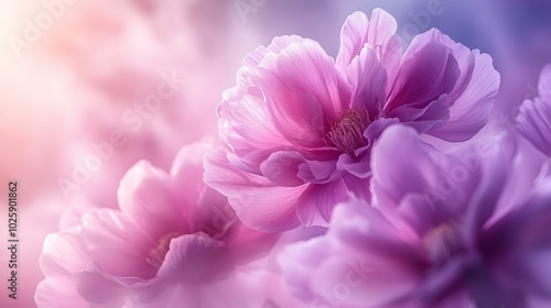 Artistic chrysanthemum and peony flowers in watercolor style, creating a serene floral backdrop