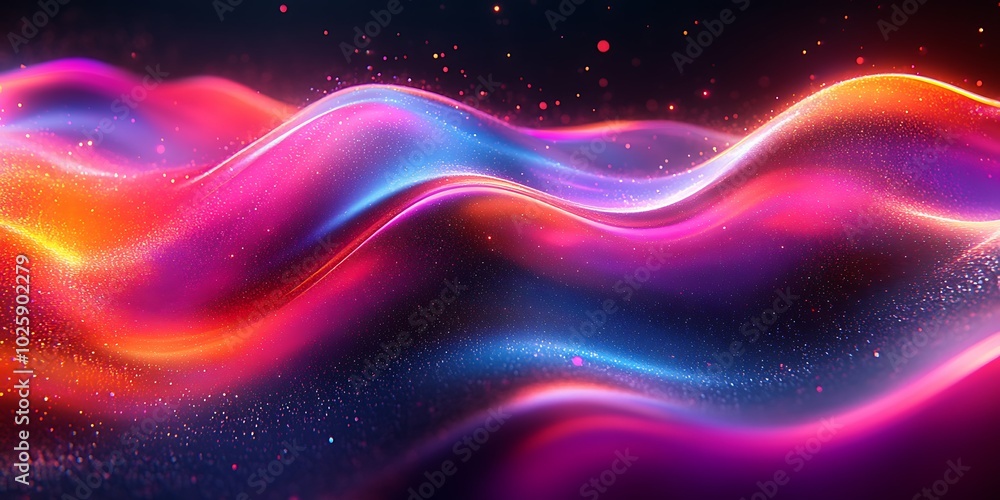 Fototapeta premium Abstract waves of vibrant colors and light.