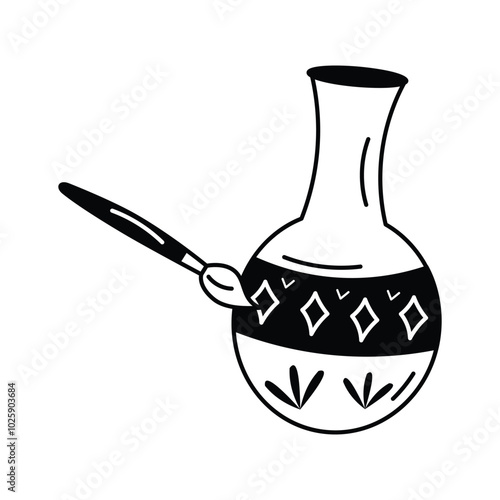 An ancient decorative vase displayed in an art gallery