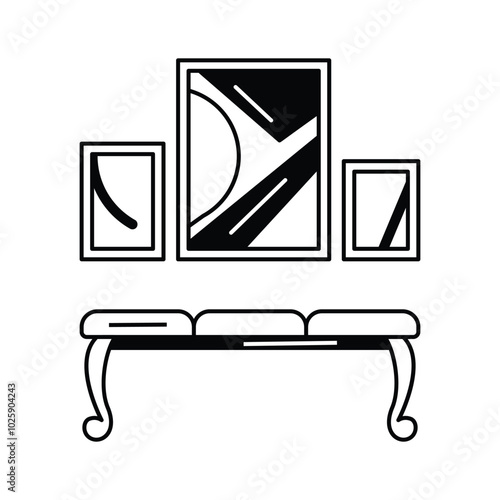 Antique mirror frame displayed as an art piece in a gallery