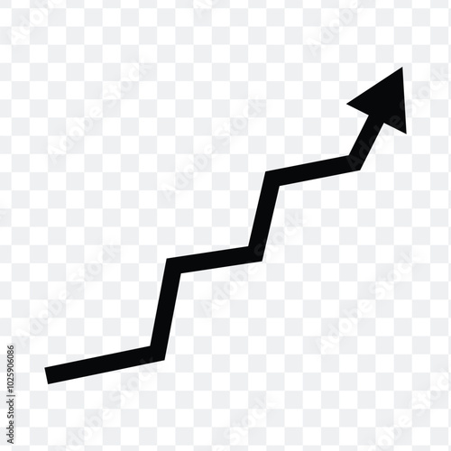 zigzag black arrow upward pointing going up trend photo