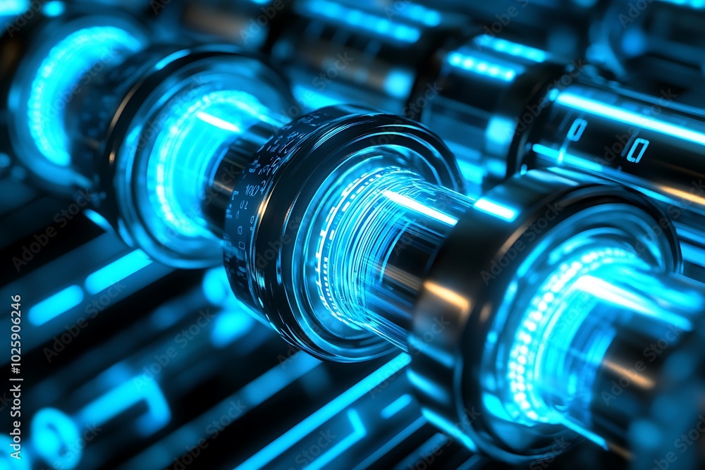 Blue light bulb with glowing neon lights. 3d illustration Blue light bulb with glowing neon lights. 3d illustration