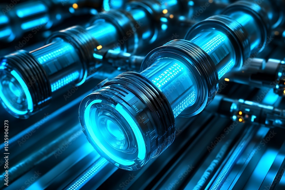 Blue light bulb with glowing neon lights. 3d illustration Blue light bulb with glowing neon lights. 3d illustration