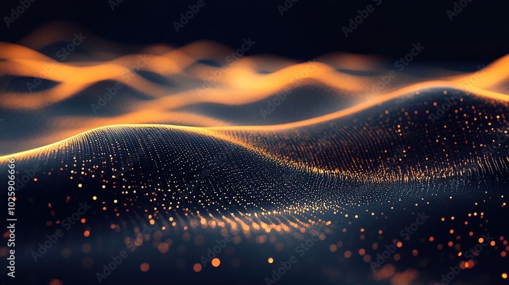 Abstract, digital and background waves. Wallpaper, futuristic and particle Abstract, digital and background waves. Wallpaper, futuristic and particle