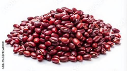Adzuki Beans Isolated on White Background - Healthy Food Photography