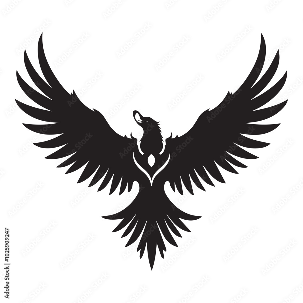 Obraz premium Bald eagle flying draw and paint on white background vector illustration.