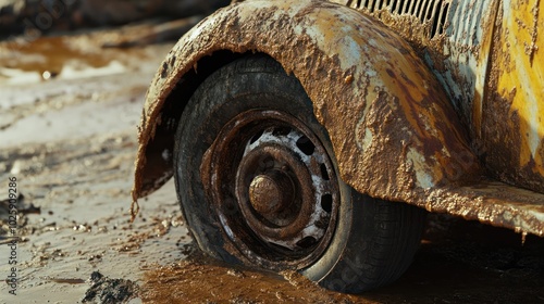 Muddy Car Wheel
