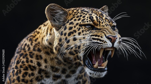 The leopard has been modeled in stylized 3D form, with exaggerated features, vibrant textures, and a dynamic appearance.