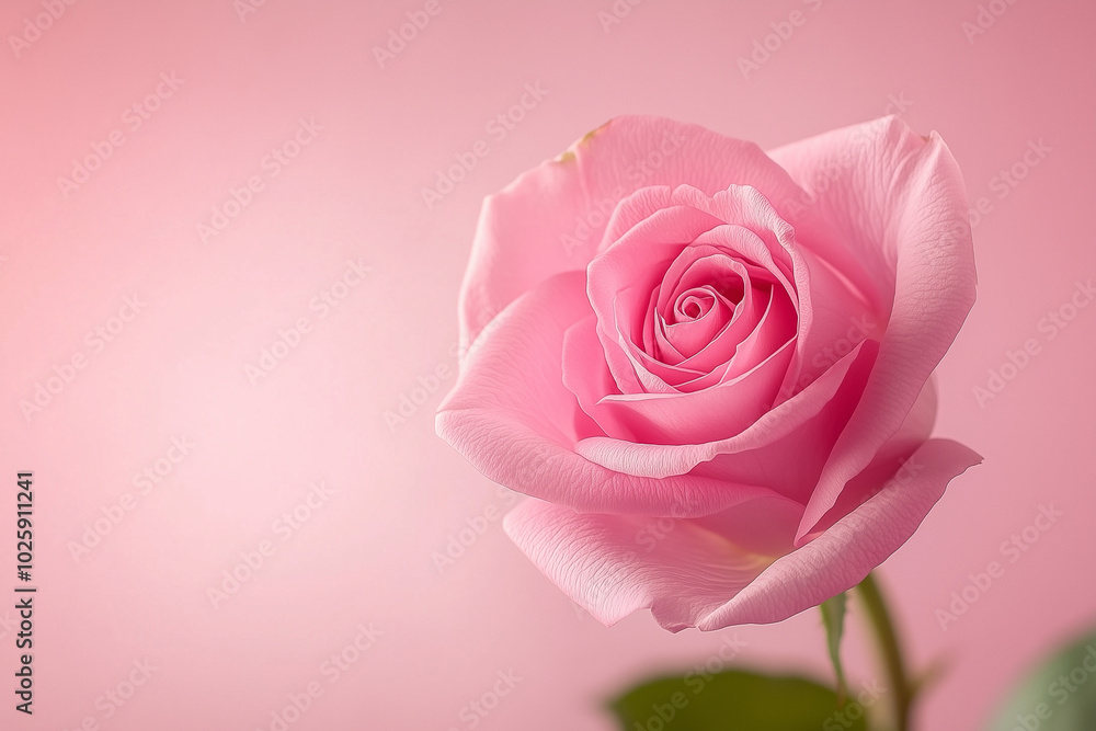 pink rose on wooden background