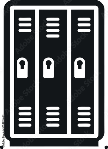 Locker. silhouette design, minimal flat vector design, white background