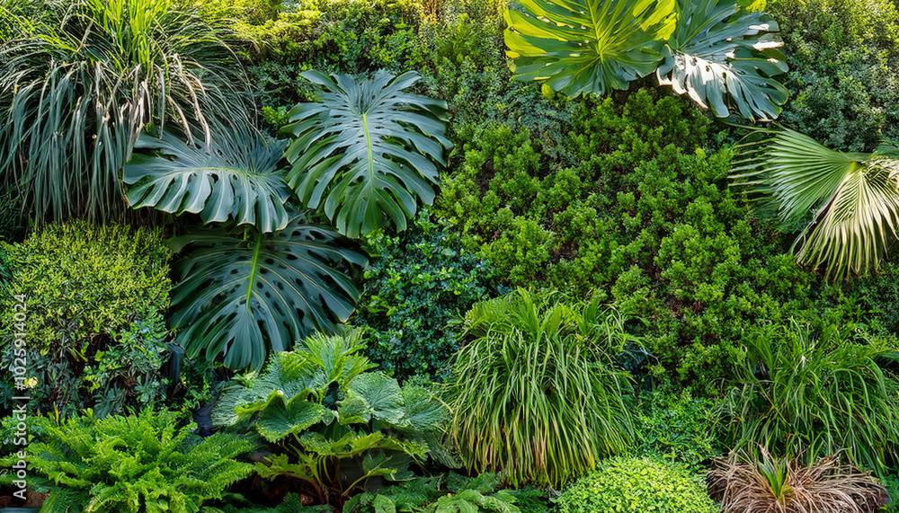 Green garden walls from tropical plants, best for web summer background. Green garden walls from tropical plants, best for web summer background.