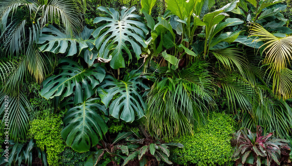 Green garden walls from tropical plants, best for web summer background. Green garden walls from tropical plants, best for web summer background.