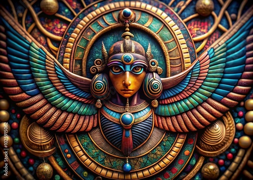 Wallpaper Mural Ancient Egypt Tattoo Collection: Sacred Scarab, Horus Falcon, and Pyramids in Traditional Style Torontodigital.ca