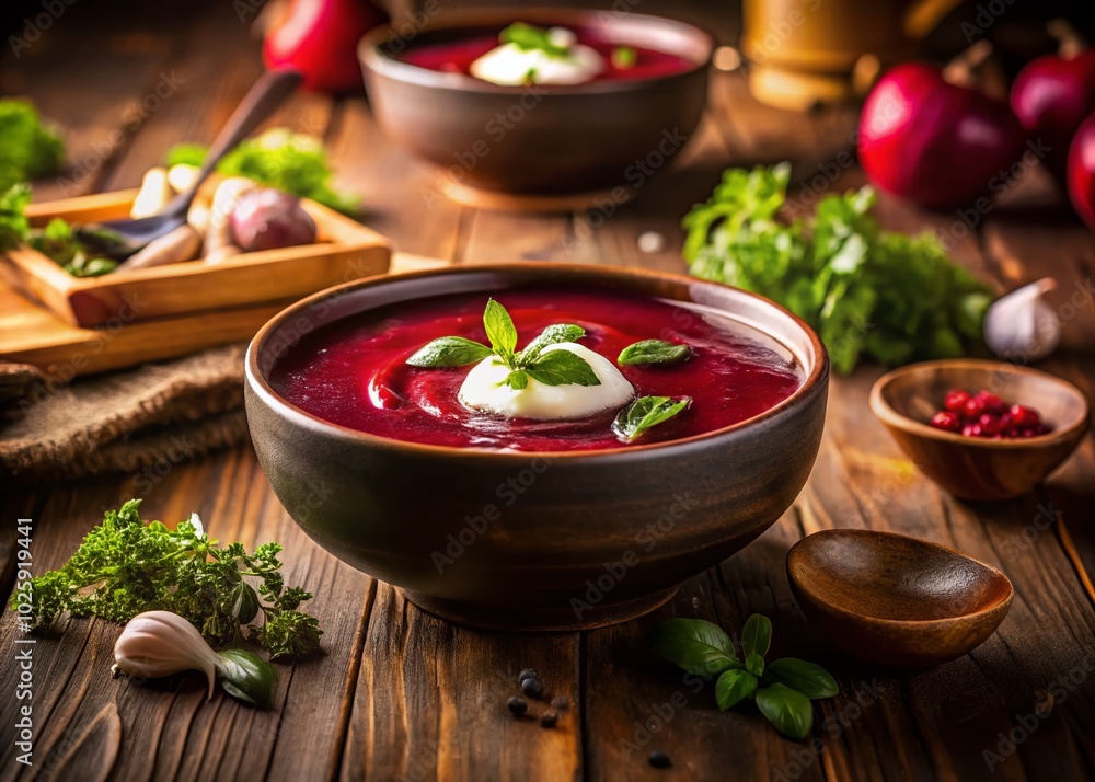 Beetroot Soup in Low Light: A Rich and Inviting Culinary Delight for Food Lovers Beetroot Soup in Low Light: A Rich and Inviting Culinary Delight for Food Lovers