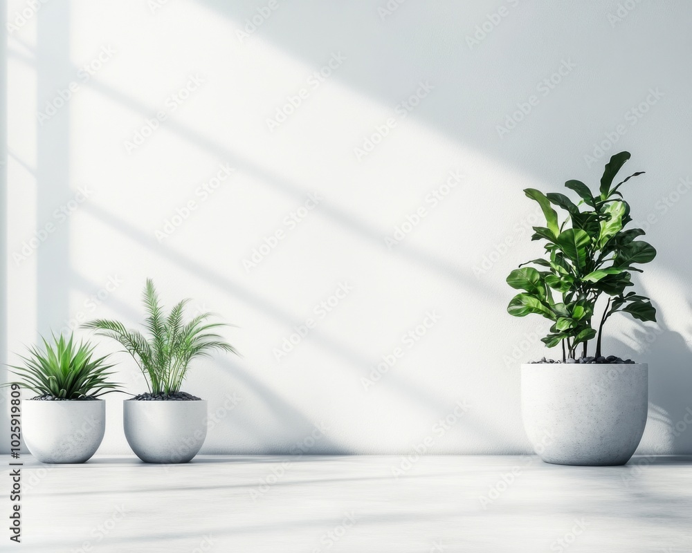 Fototapeta premium Minimalist indoor plants for a tranquil lifestyle