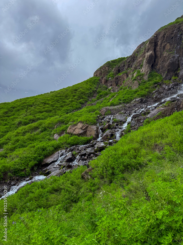 Búðareyrarfoss Waterfall in Seydisfjordur, Iceland Búðareyrarfoss Waterfall in Seydisfjordur, Iceland