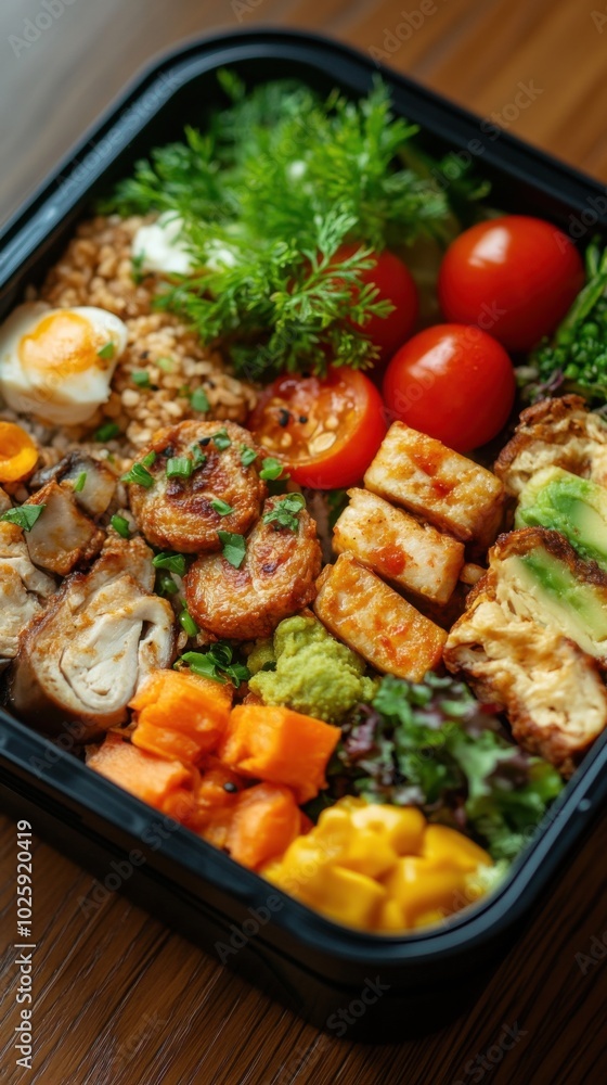 Fototapeta premium Colorful ready-to-eat meal package