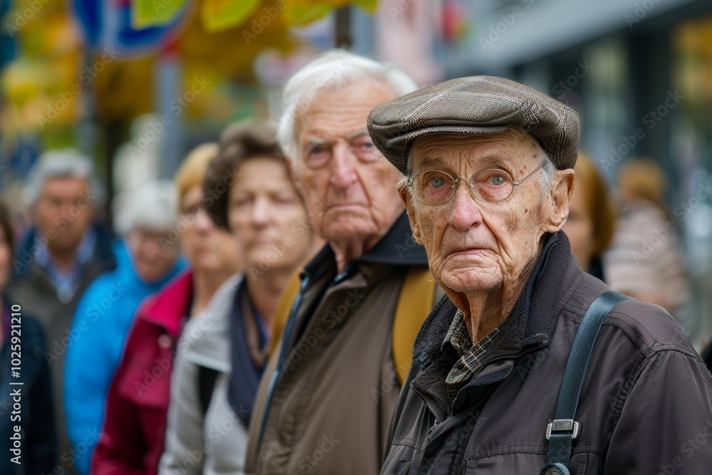 Unidentified old people in the city center. Unidentified old people in the city center.