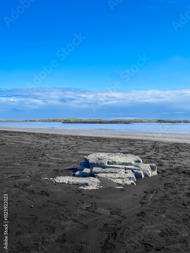 Úlfseyjarsandur, Black Beach Near Djúpivogur in Iceland