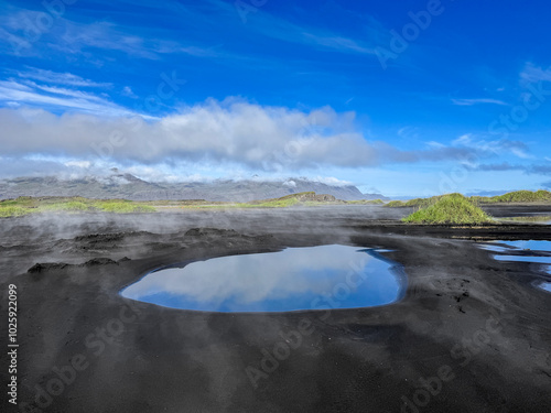 Úlfseyjarsandur, Black Beach Near Djúpivogur in Iceland