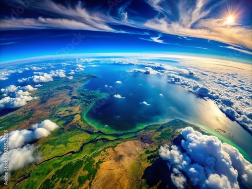 Breathtaking View of Earth's Curvature from Plane - Stunning Landscape Photography