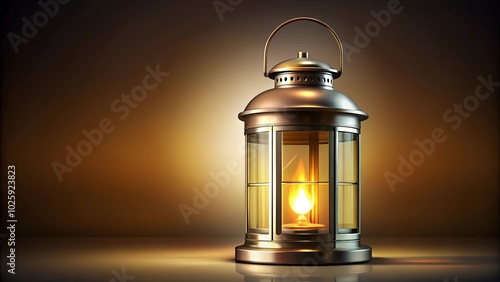 Wallpaper Mural A glimmering brass lantern casts a warm glow against a backdrop of rich brown hues. Torontodigital.ca