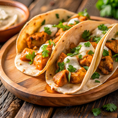 Delicious butter chicken tacos