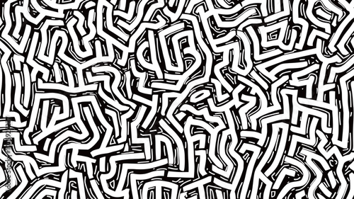 Black and white maze seamless pattern. Vector illustration for your design. 