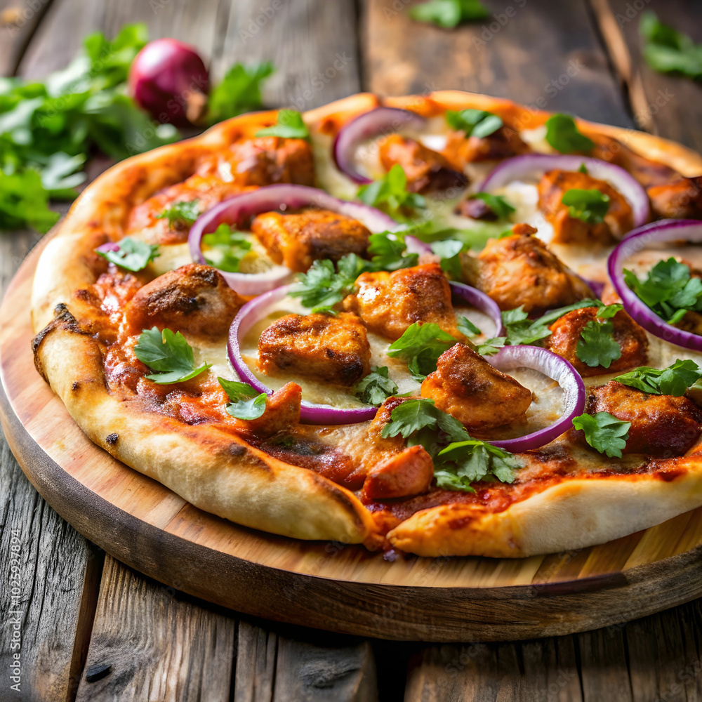 A Desi-style pizza boasts a crispy crust A Desi-style pizza boasts a crispy crust