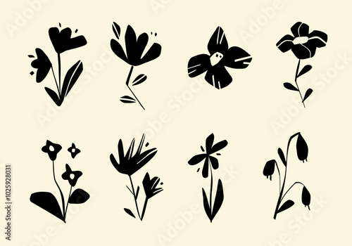 Abstract ink flowers