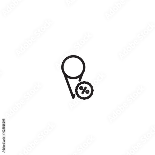 Discount ice cream icon. Minimalist icon of a popcorn bucket on a shelf, representing a movie theater or cinema concession. Editable icon.