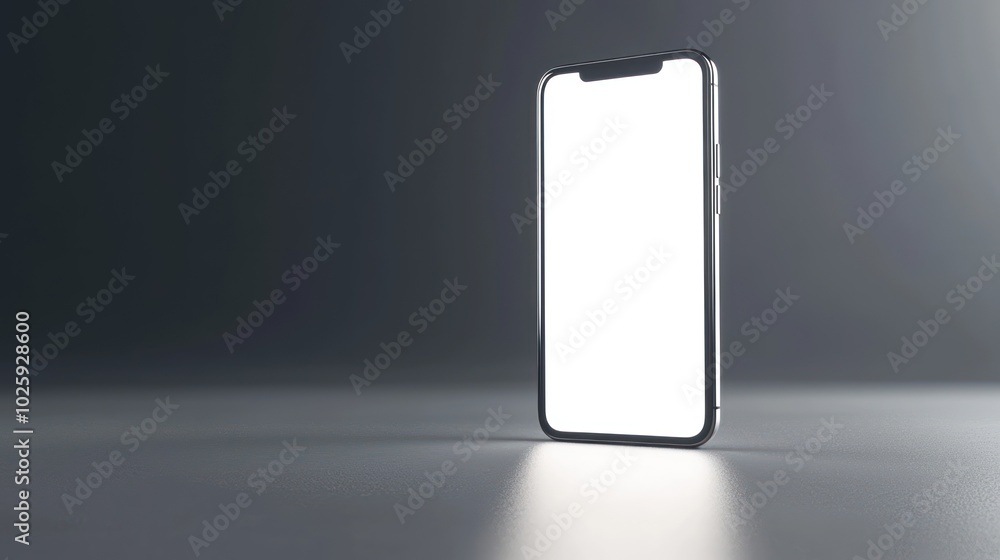 Sleek Smartphone with Glowing Screen in Futuristic Setting - High Resolution 8K Image Sleek Smartphone with Glowing Screen in Futuristic Setting - High Resolution 8K Image