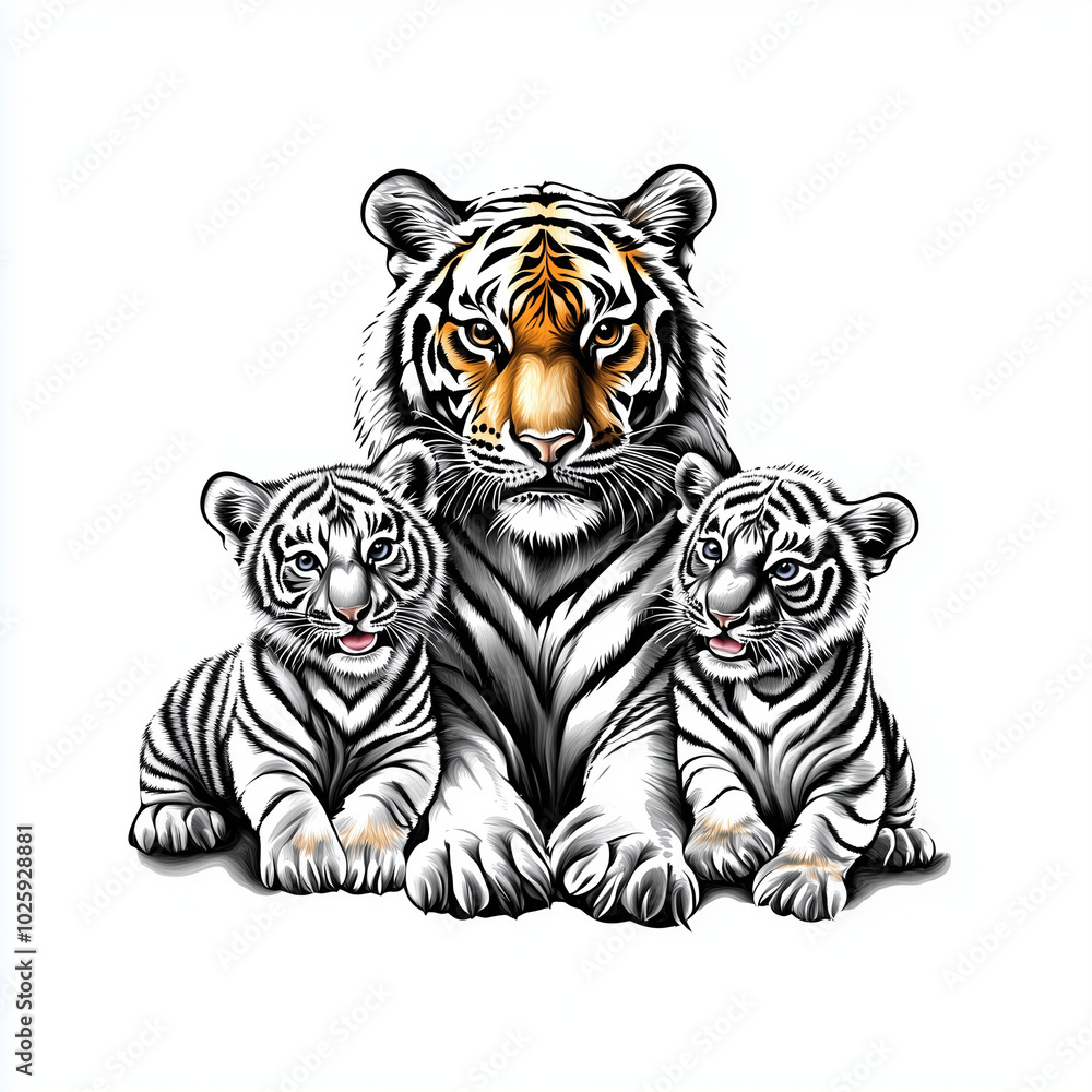 Fototapeta premium tiger on a black background