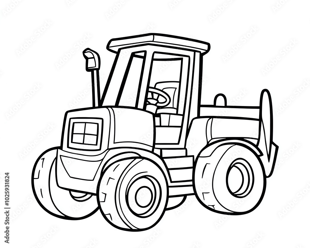 coloring book Black and White Illustration of a Farm Tractor Agricultural Equipment Countryside Rural Clipart coloring book Black and White Illustration of a Farm Tractor Agricultural Equipment Countryside Rural Clipart