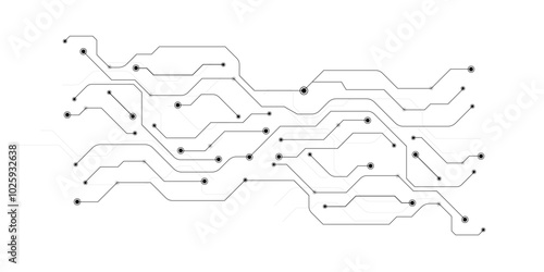 High-tech circuit board connection system. Vector abstract technology on a white background. Abstract technology communication concept vector background. 