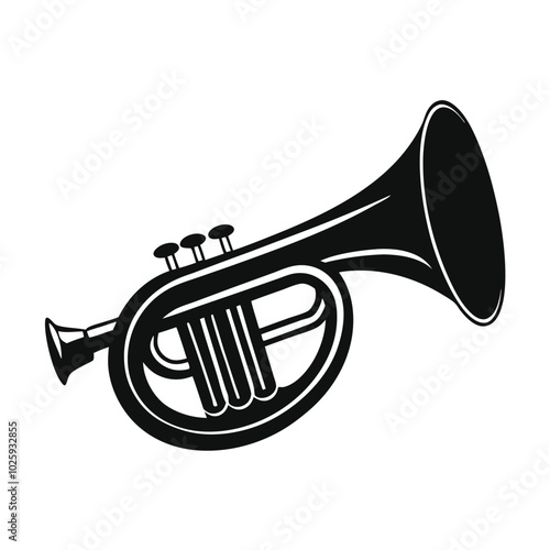 Carnival cornet vector silhouette