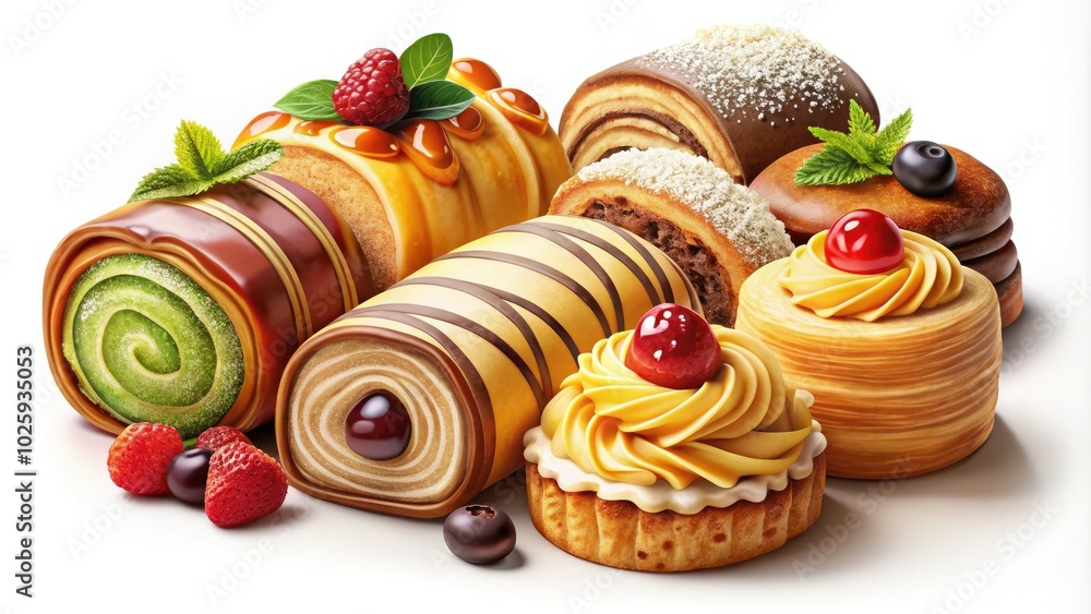 Indulge in the delightful Rollini pastry vector illustration, perfect for food enthusiasts and bakers who appreciate sweet treats and culinary creativity in their designs. Indulge in the delightful Rollini pastry vector illustration, perfect for food enthusiasts and bakers who appreciate sweet treats and culinary creativity in their designs.