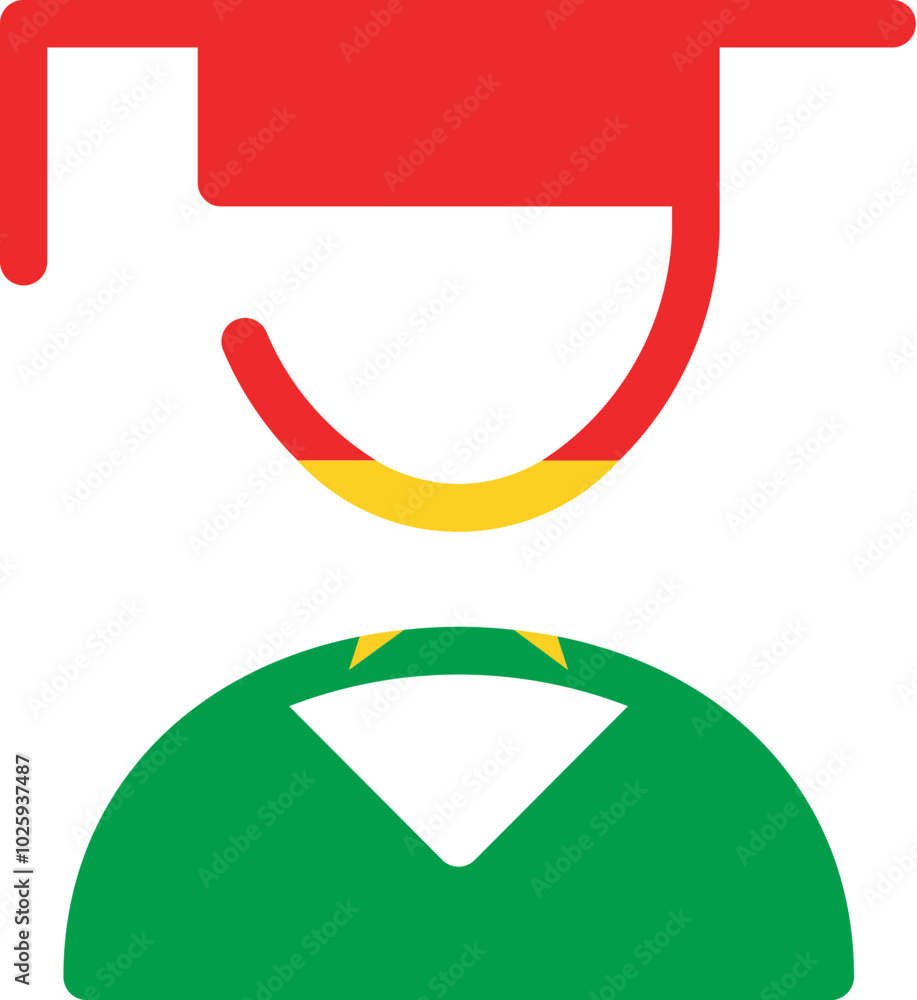 BURKINA FASO flag on Male student icon BURKINA FASO flag on Male student icon