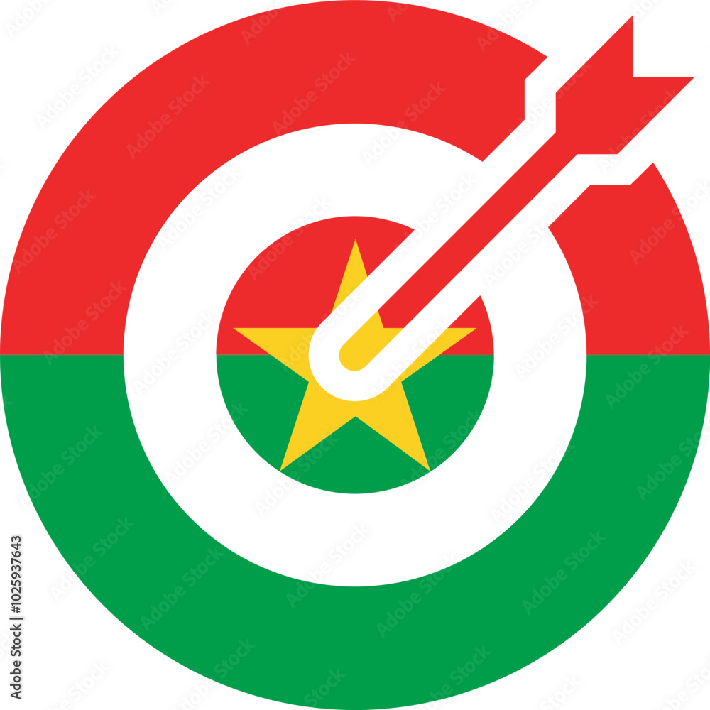 BURKINA FASO Flag on Target icon BURKINA FASO Flag on Target icon