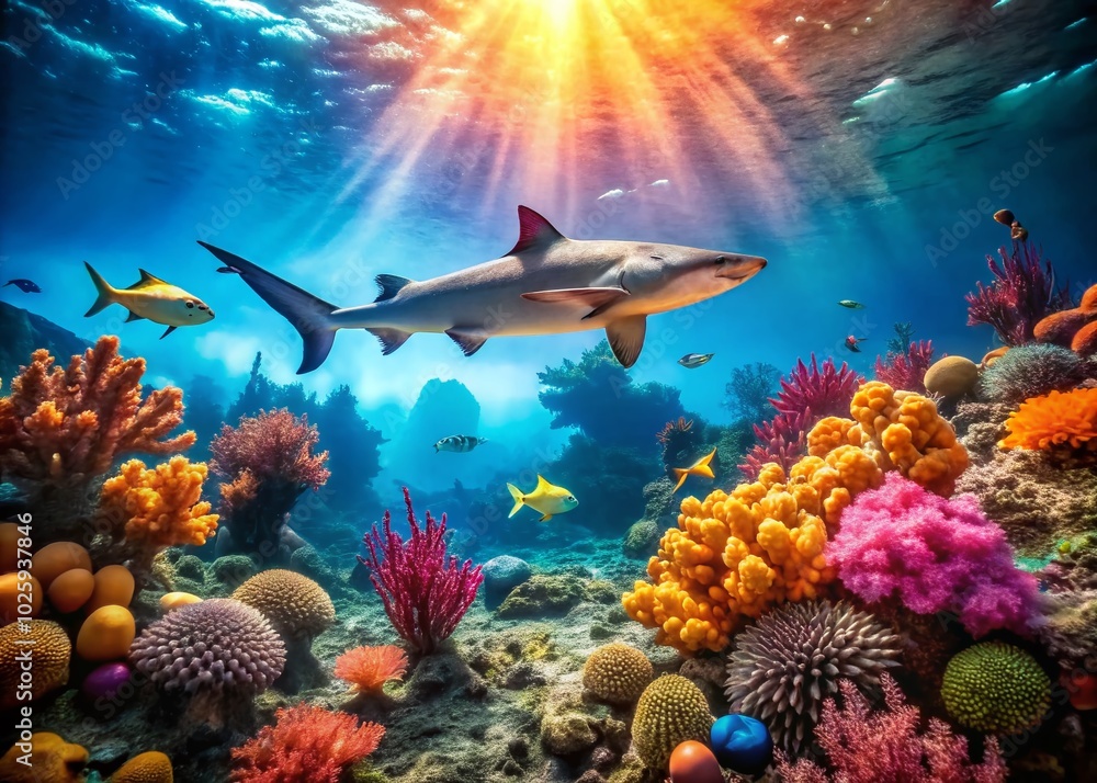 Fototapeta premium Coral Cat Shark for Sale - Unique Aquatic Pet with Stunning Bokeh Effect
