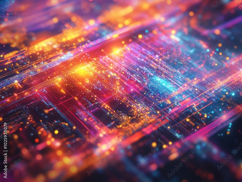 An artistic data technology background for creative industries, blending vibrant, abstract shapes with digital data flow, An artistic data technology background for creative industries, blending vibrant, abstract shapes with digital data flow,