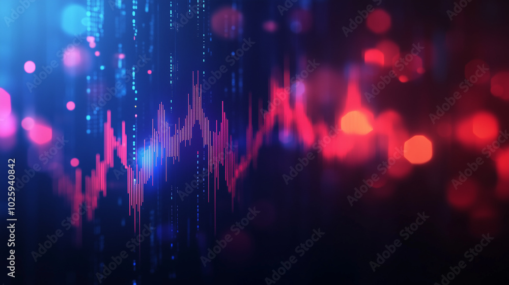 abstract technology background of lights graph