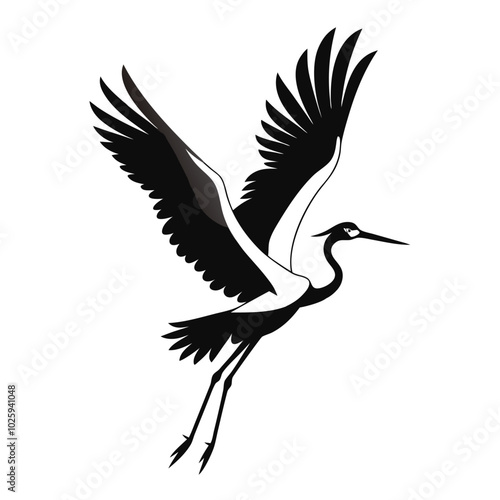 Solid color Sarus Crane animal vector design photo