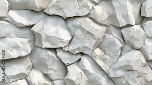 Background of white stone wall texture. Closeup of stone wall.