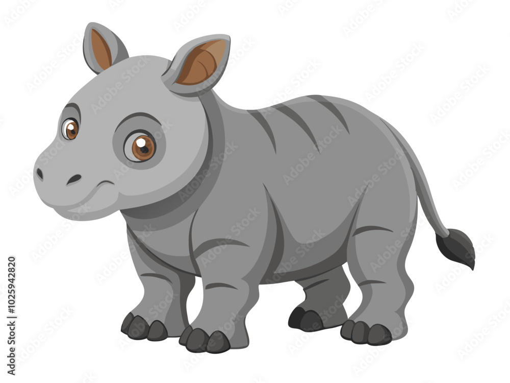 baby Rhino , Javan Rhino illustration, vector illustration Rhino baby Rhino , Javan Rhino illustration, vector illustration Rhino