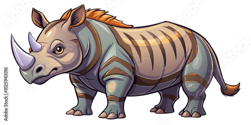 Javan Rhino illustration - vector illustration Rhino 