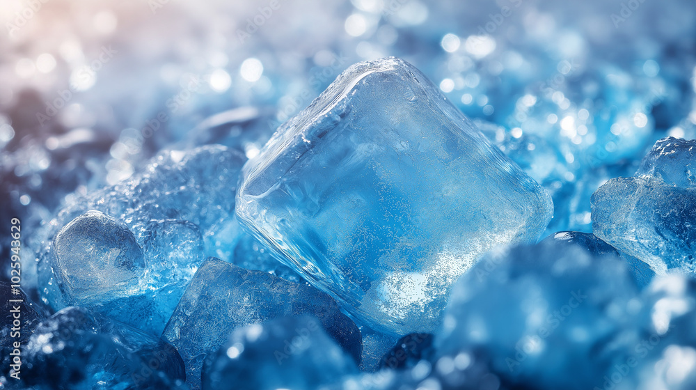 Ice cubes on blue background Ice cubes on blue background