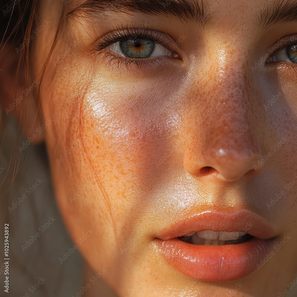 Close-up of a woman's face with radiant skin Close-up of a woman's face with radiant skin